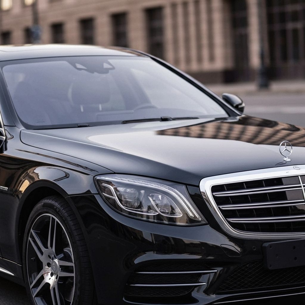Black luxury sedan with ceramic coating