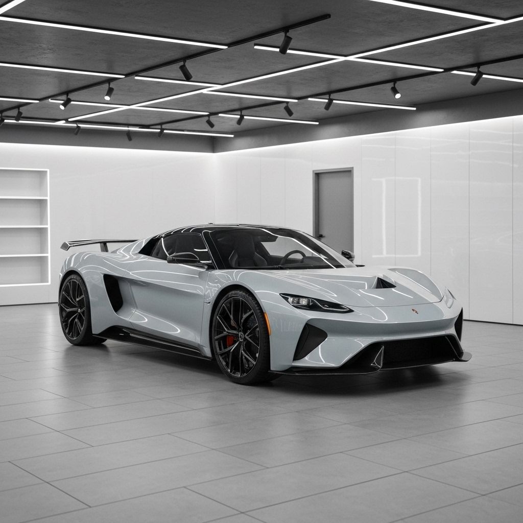 Luxury vehicle in detailing studio