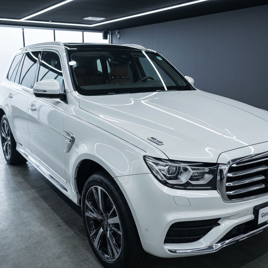 White SUV with showroom finish